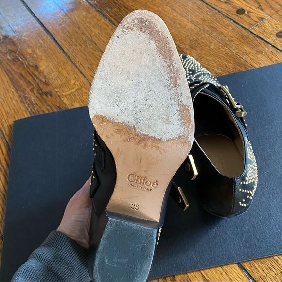 CHLOE Susanna Studded Bootie in black with gold - Picture 7 of 8